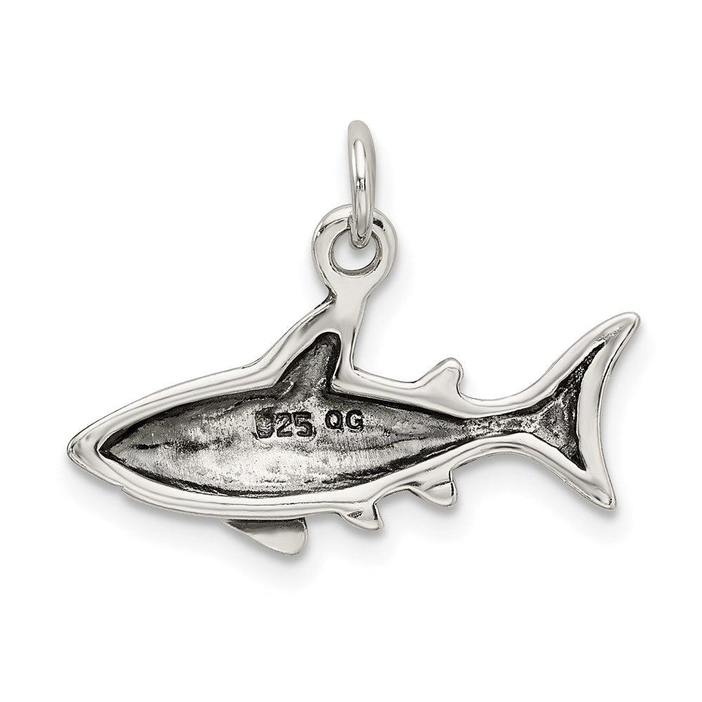 Sterling Silver Antique Shark Charm QC4869