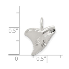 Sterling Silver Diamond Cut Shark Tooth Pendant QC4880