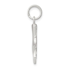 Sterling Silver Rhodium-plated Whale Tail Charm QC4884