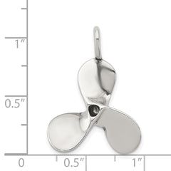 Sterling Silver 3D Antiqued Large Boat Propeller Charm QC4980