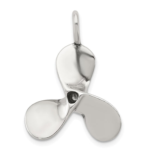 Sterling Silver 3D Antiqued Large Boat Propeller Charm QC4980
