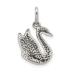Sterling Silver Antiqued Swan Charm QC5013