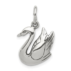 Sterling Silver Antiqued Swan Charm QC5013