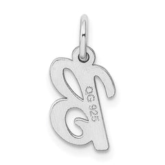 Sterling Silver Rhodium-plated Script Letter B Initial Charm QC5080B