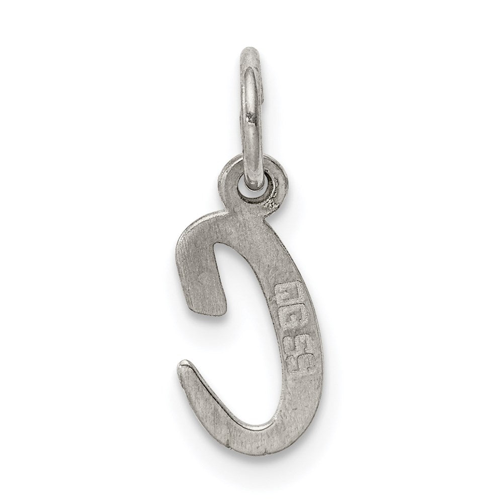 Sterling Silver Rhodium-plated Script Letter C Initial Charm QC5080C