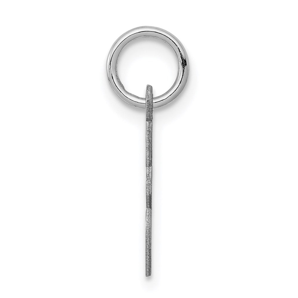 Sterling Silver Rhodium-plated Script Letter E Initial Charm QC5080E