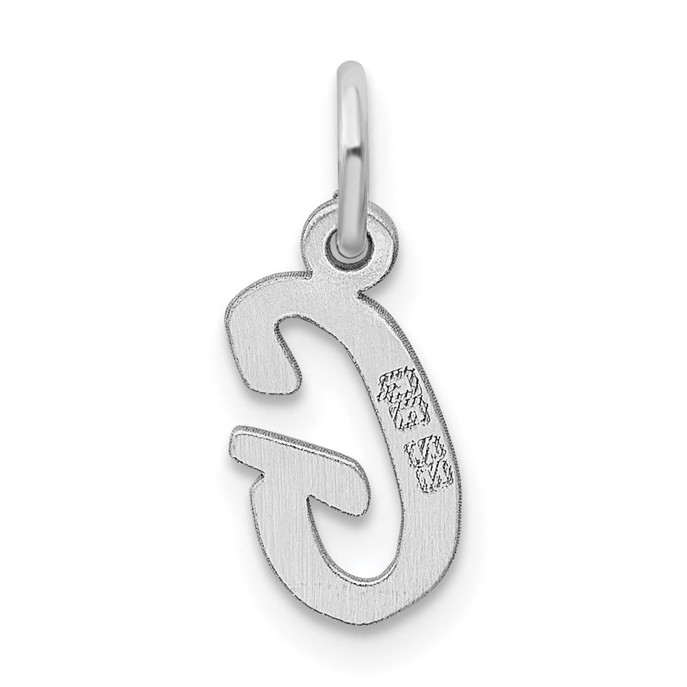 Sterling Silver Rhodium-plated Script Letter G Initial Charm QC5080G