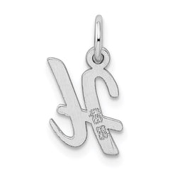 Sterling Silver Rhodium-plated Script Letter H Initial Charm QC5080H