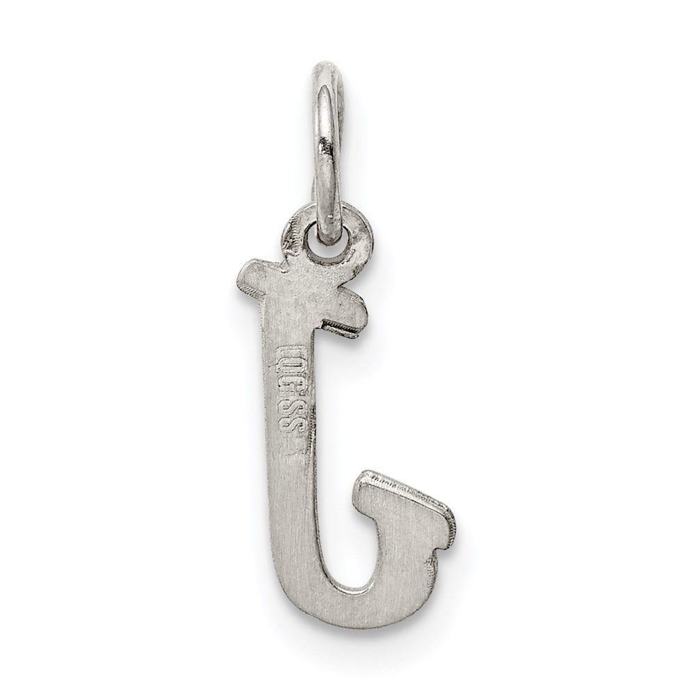 Sterling Silver Rhodium-plated Script Letter J Initial Charm QC5080J
