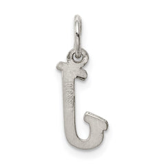 Sterling Silver Rhodium-plated Script Letter J Initial Charm QC5080J