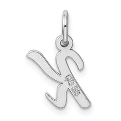 Sterling Silver Rhodium-plated Script Letter K Initial Charm QC5080K