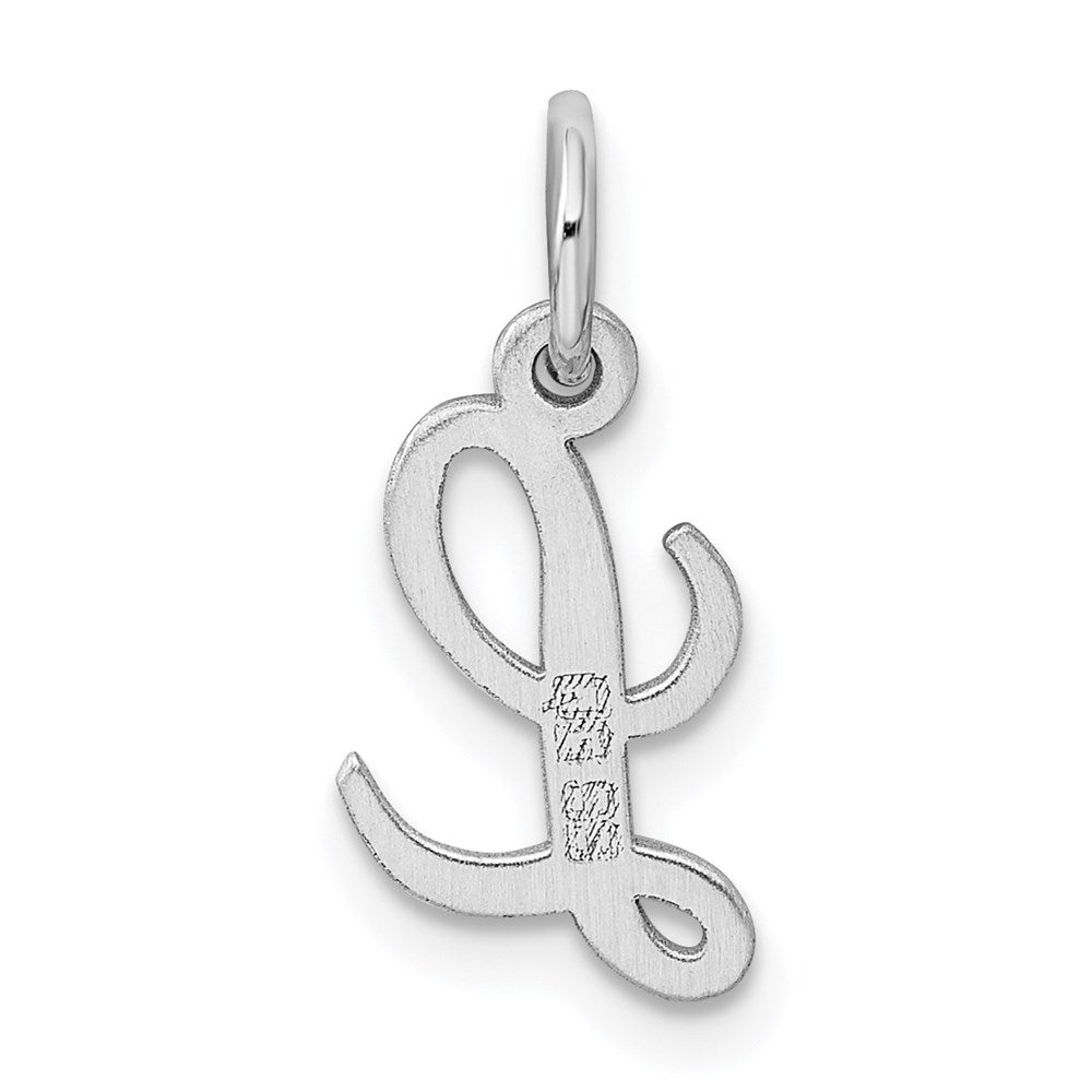Sterling Silver Rhodium-plated Script Letter L Initial Charm QC5080L