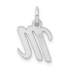 Sterling Silver Rhodium-plated Script Letter M Initial Charm QC5080M