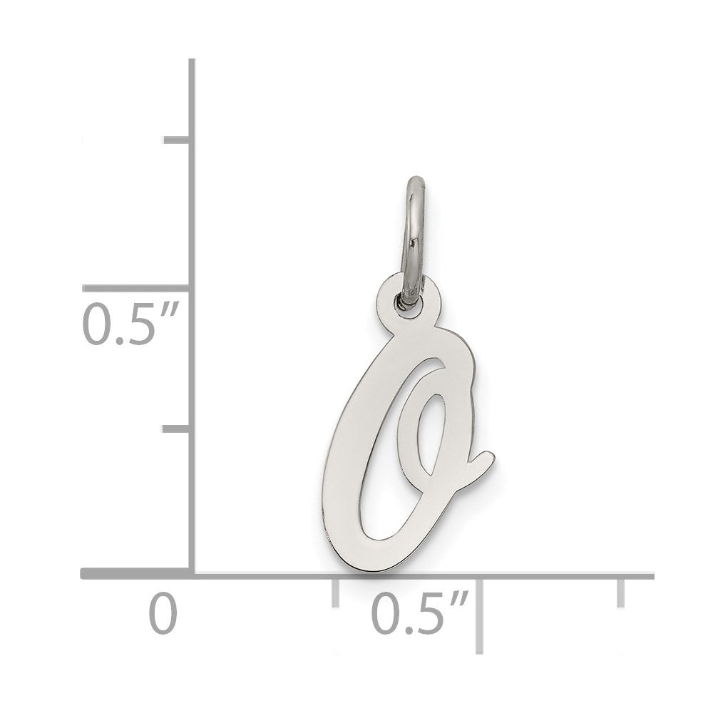 Sterling Silver Rhodium-plated Script Letter O Initial Charm QC5080O