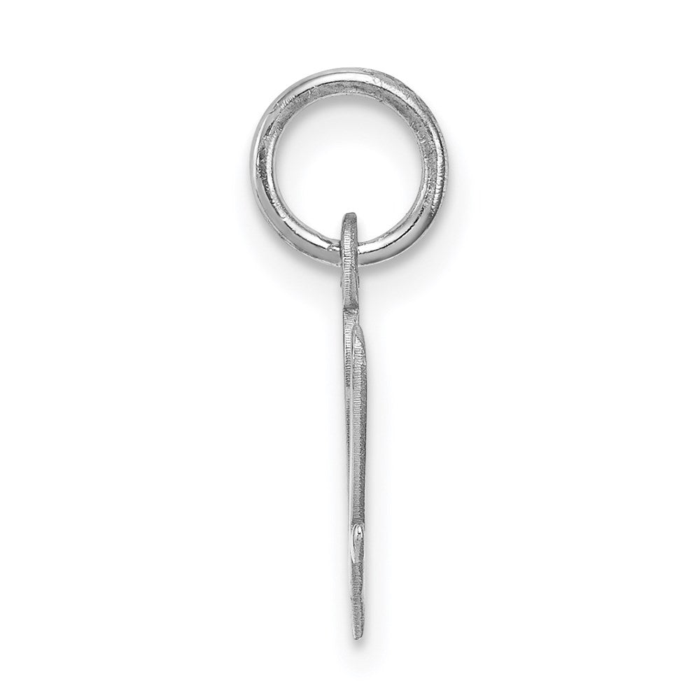 Sterling Silver Rhodium-plated Script Letter V Initial Charm QC5080V