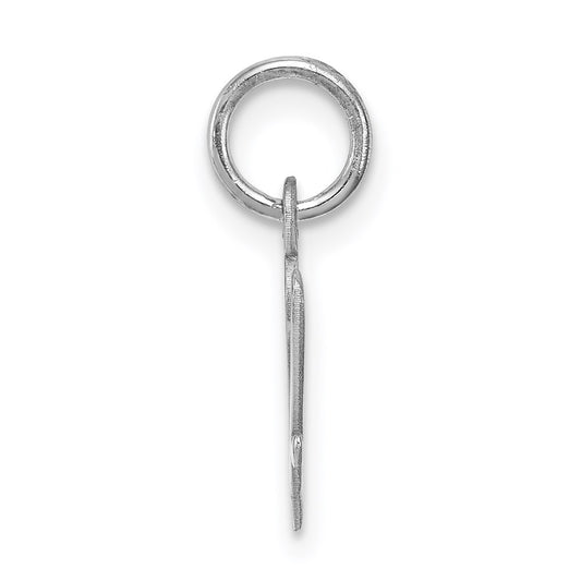 Sterling Silver Rhodium-plated Script Letter V Initial Charm QC5080V