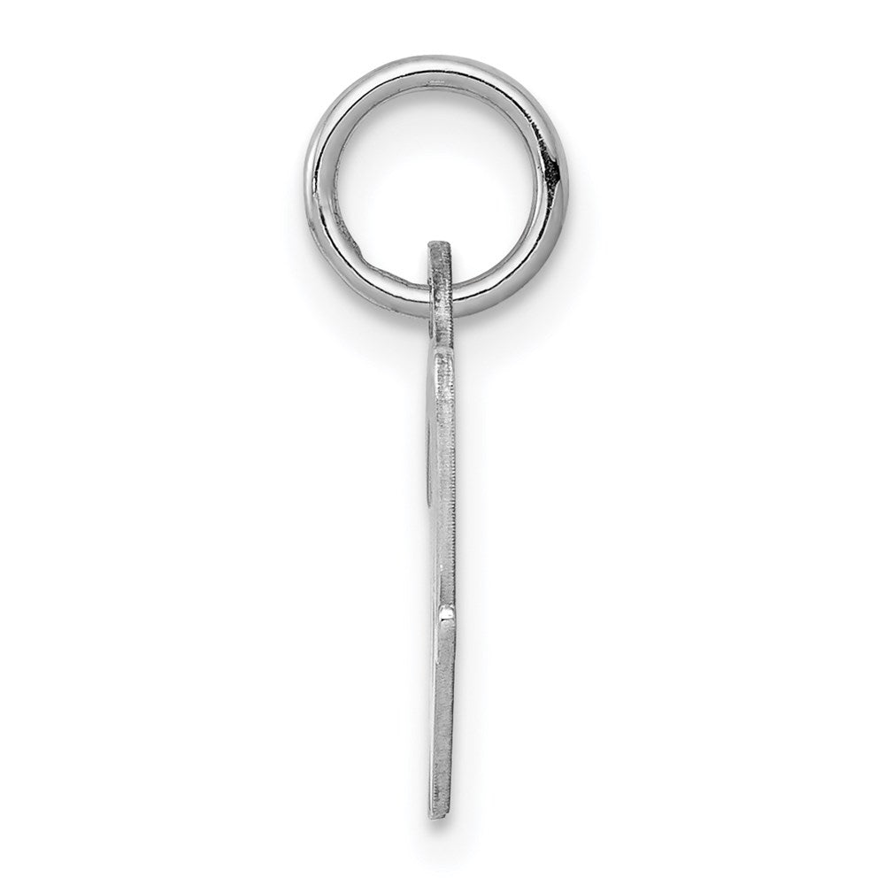Sterling Silver Rhodium-plated Script Letter W Initial Charm QC5080W