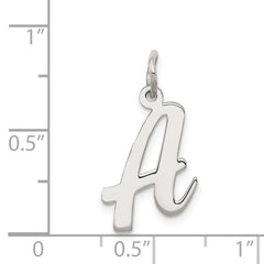 Sterling Silver Rhodium-plated Script Letter A Initial Charm QC5082A
