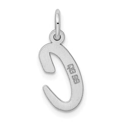 Sterling Silver Rhodium-plated Script Letter C Initial Charm QC5082C