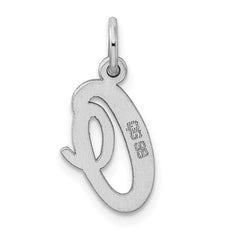 Sterling Silver Rhodium-plated Script Letter O Initial Charm QC5082O
