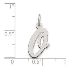 Sterling Silver Rhodium-plated Script Letter O Initial Charm QC5082O