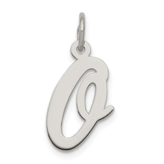 Sterling Silver Rhodium-plated Script Letter O Initial Charm QC5082O