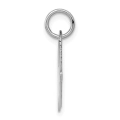 Sterling Silver Rhodium-plated Script Letter W Initial Charm QC5082W