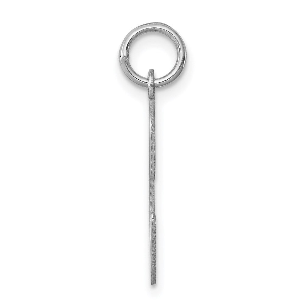 Sterling Silver Rhodium-plated Script Letter C Initial Charm QC5084C