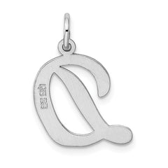 Sterling Silver Rhodium-plated Script Letter D Initial Charm QC5084D