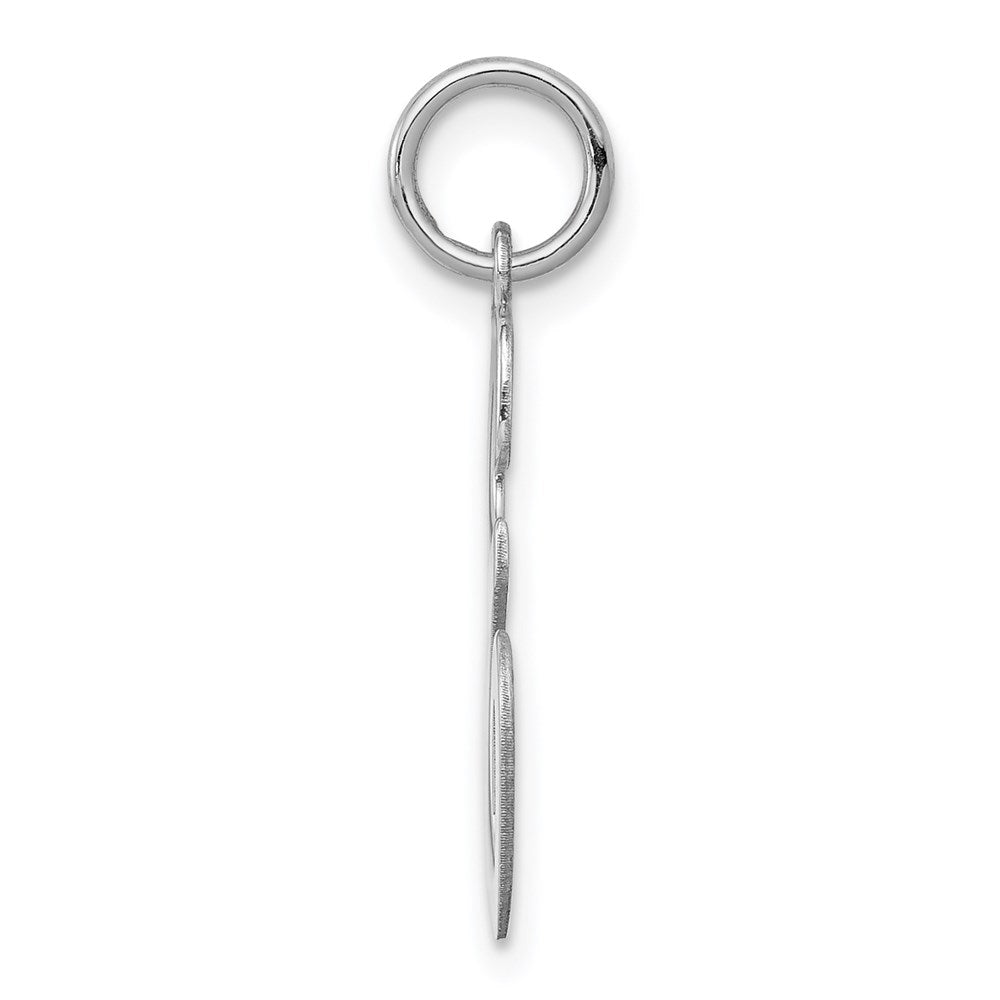 Sterling Silver Rhodium-plated Script Letter E Initial Charm QC5084E