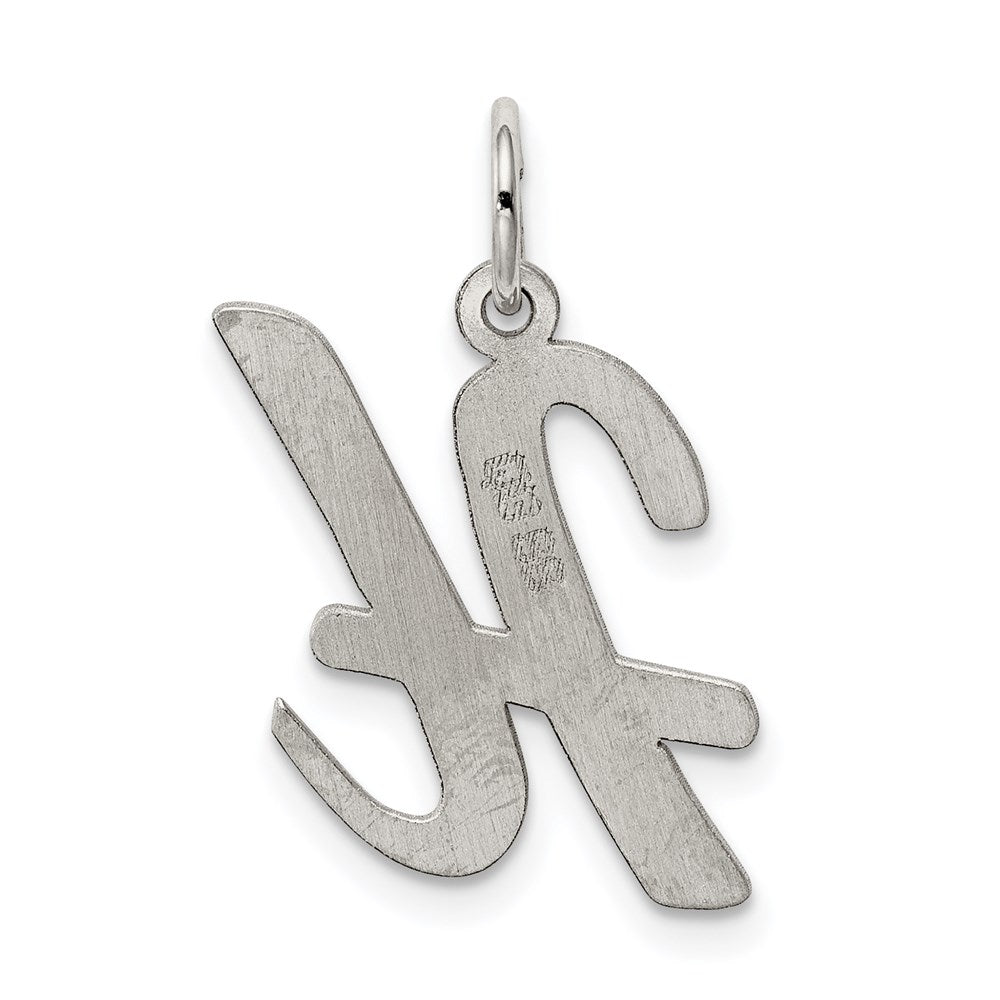 Sterling Silver Rhodium-plated Script Letter H Initial Charm QC5084H