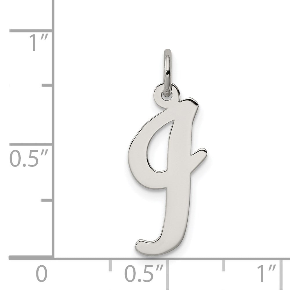 Sterling Silver Rhodium-plated Script Letter I Initial Charm QC5084I