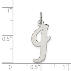 Sterling Silver Rhodium-plated Script Letter I Initial Charm QC5084I