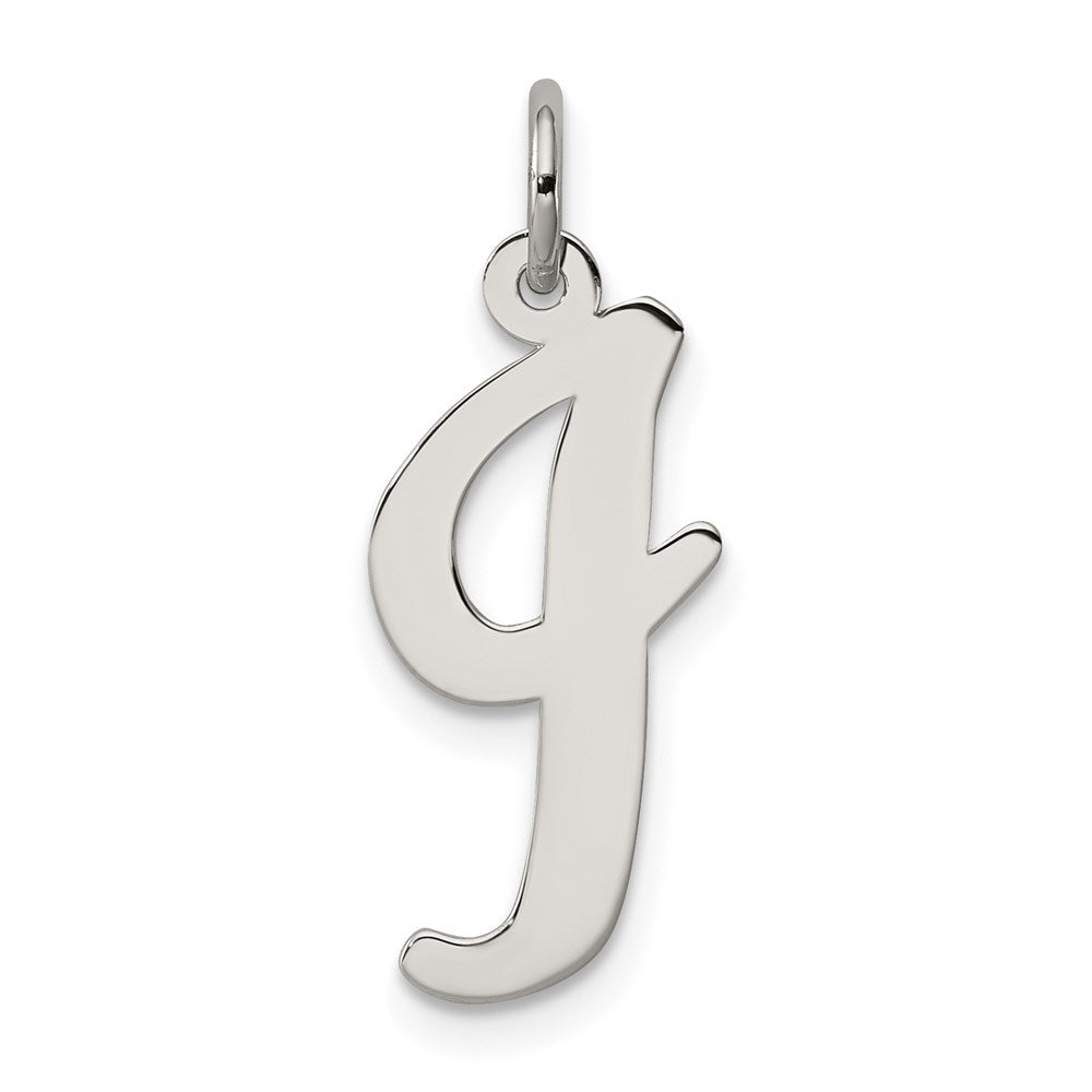 Sterling Silver Rhodium-plated Script Letter I Initial Charm QC5084I