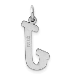 Sterling Silver Rhodium-plated Script Letter J Initial Charm QC5084J