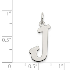 Sterling Silver Rhodium-plated Script Letter J Initial Charm QC5084J