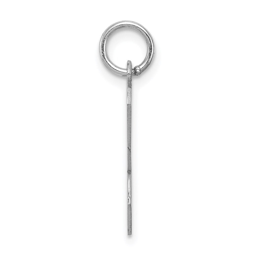Sterling Silver Rhodium-plated Script Letter K Initial Charm QC5084K