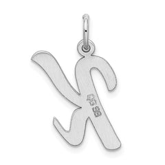 Sterling Silver Rhodium-plated Script Letter K Initial Charm QC5084K