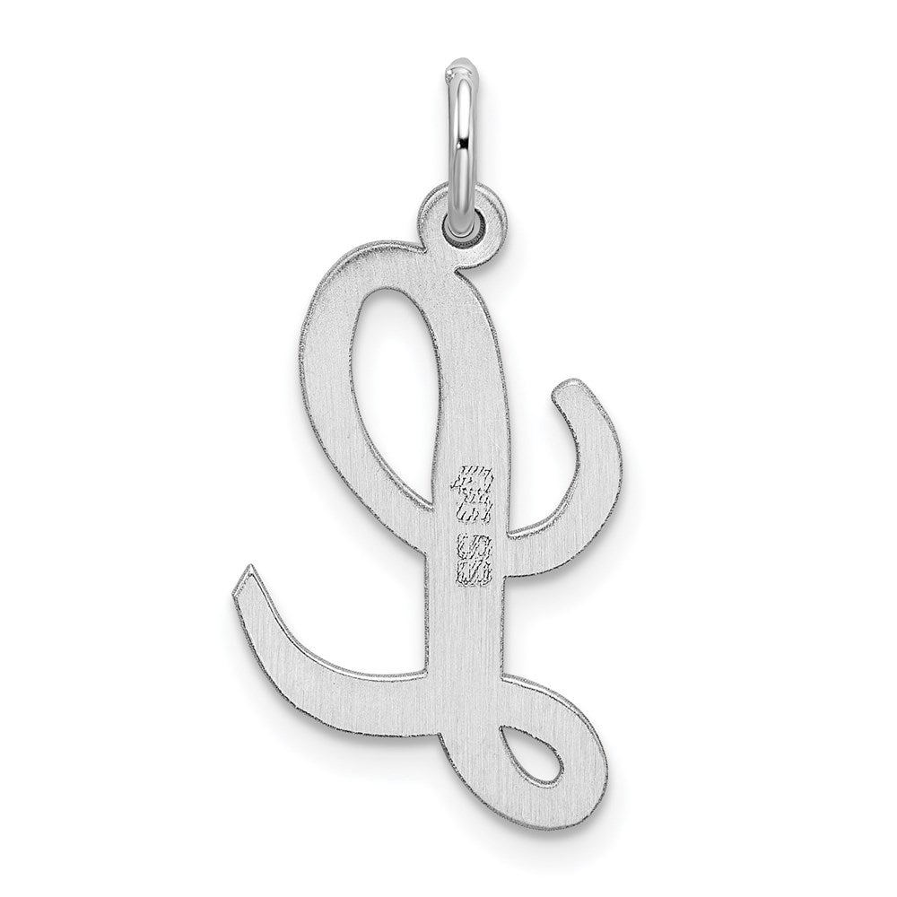 Sterling Silver Rhodium-plated Script Letter L Initial Charm QC5084L