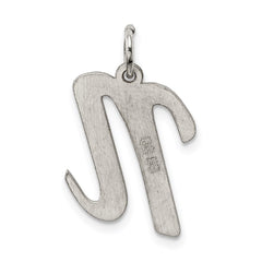 Sterling Silver Rhodium-plated Script Letter N Initial Charm QC5084N
