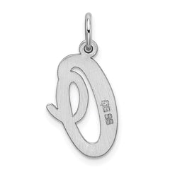 Sterling Silver Rhodium-plated Script Letter O Initial Charm QC5084O
