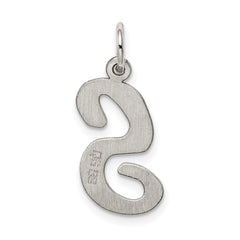 Sterling Silver Rhodium-plated Script Letter S Initial Charm QC5084S