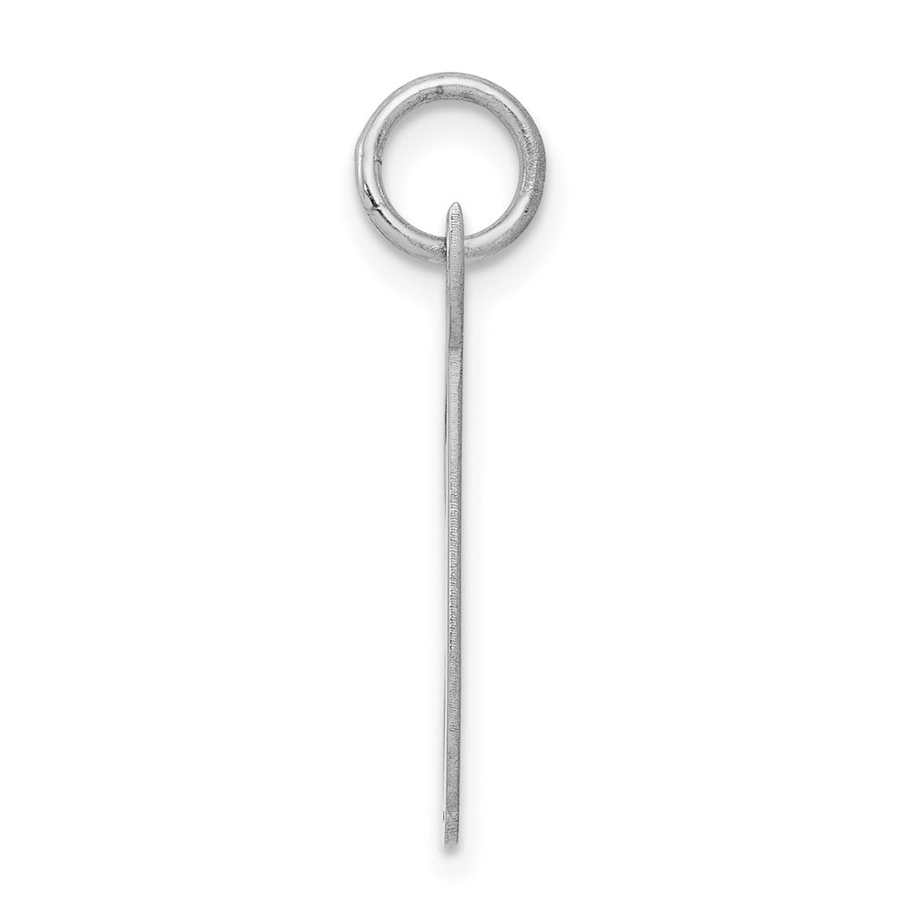 Sterling Silver Rhodium-plated Script Letter T Initial Charm QC5084T