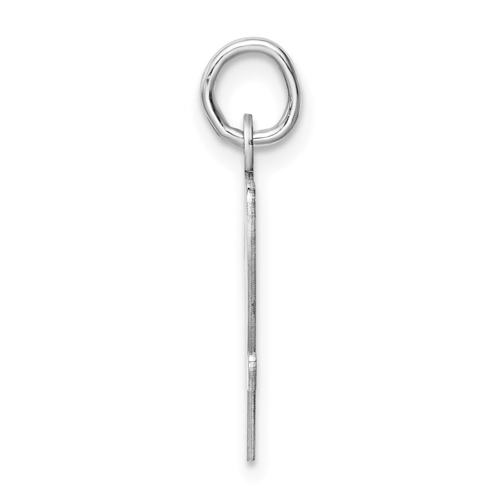 Sterling Silver Rhodium-plated Script Letter V Initial Charm QC5084V