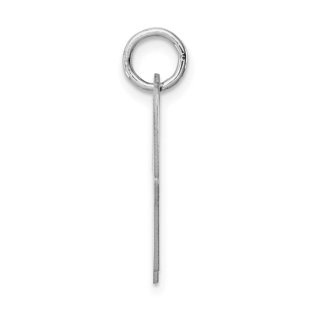 Sterling Silver Rhodium-plated Script Letter W Initial Charm QC5084W