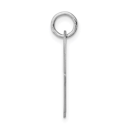 Sterling Silver Rhodium-plated Script Letter W Initial Charm QC5084W