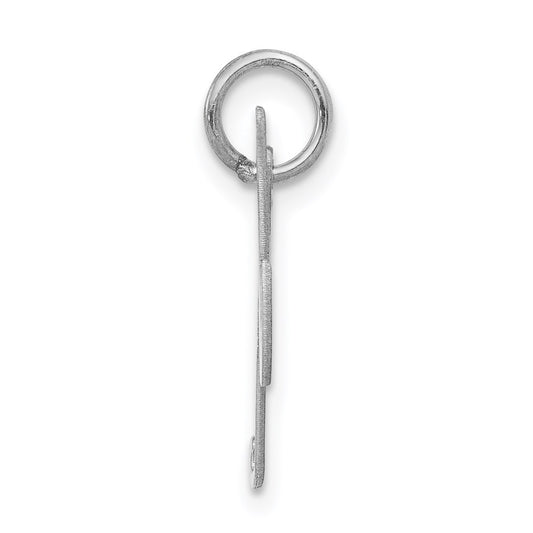 Sterling Silver Rhodium-plated Fancy Script Letter K Initial Charm QC5086K