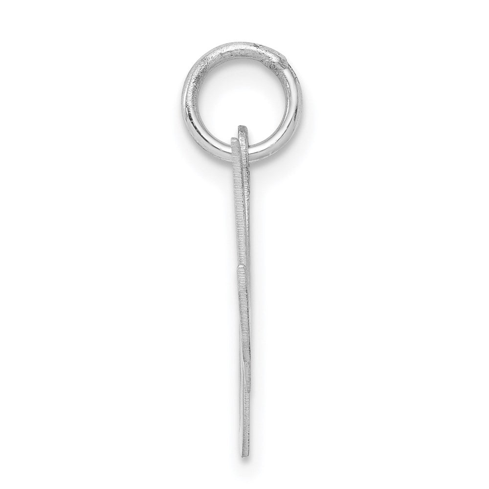 Sterling Silver Rhodium-plated Fancy Script Letter M Initial Charm QC5086M