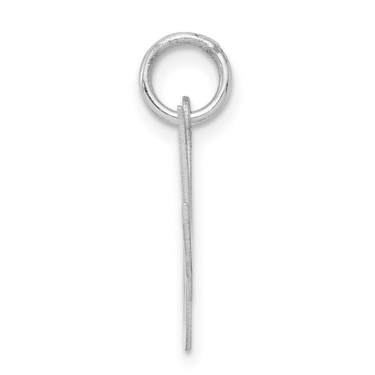 Sterling Silver Rhodium-plated Fancy Script Letter M Initial Charm QC5086M