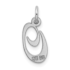 Sterling Silver Rhodium-plated Fancy Script Letter O Initial Charm QC5086O
